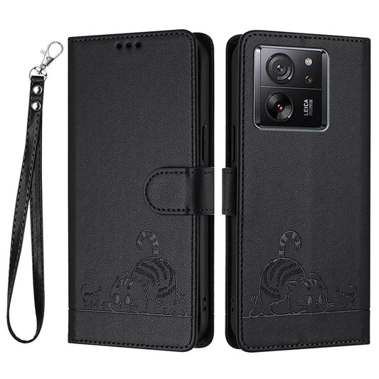 YB Imprinting Series-9 for Xiaomi 13T / 13T Pro / Redmi K60 Ultra Case RFID Blocking Leather Wallet Phone Cover