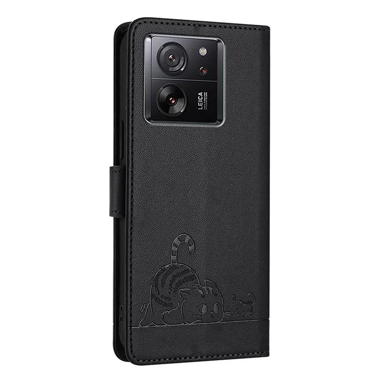YB Imprinting Series-9 for Xiaomi 13T / 13T Pro / Redmi K60 Ultra Case RFID Blocking Leather Wallet Phone Cover