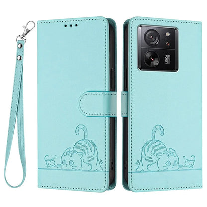 YB Imprinting Series-9 for Xiaomi 13T / 13T Pro / Redmi K60 Ultra Case RFID Blocking Leather Wallet Phone Cover
