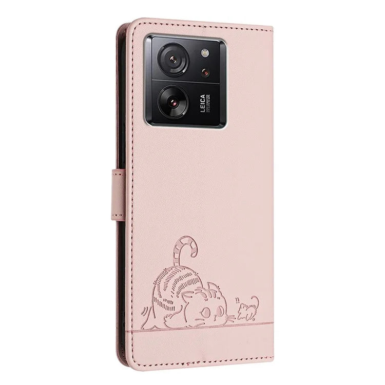 YB Imprinting Series-9 for Xiaomi 13T / 13T Pro / Redmi K60 Ultra Case RFID Blocking Leather Wallet Phone Cover