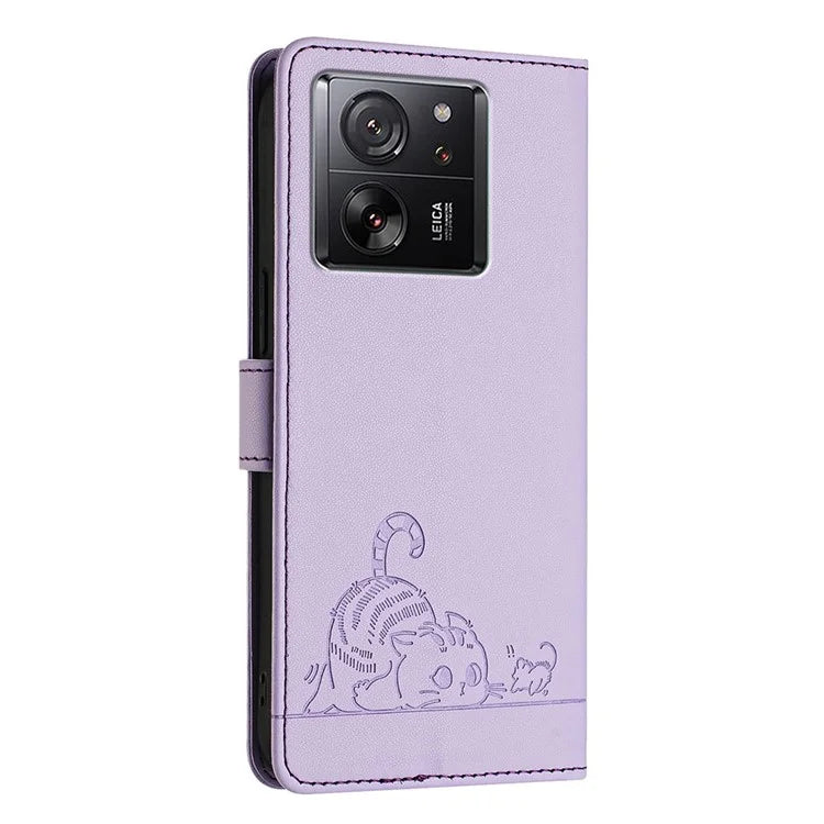 YB Imprinting Series-9 for Xiaomi 13T / 13T Pro / Redmi K60 Ultra Case RFID Blocking Leather Wallet Phone Cover