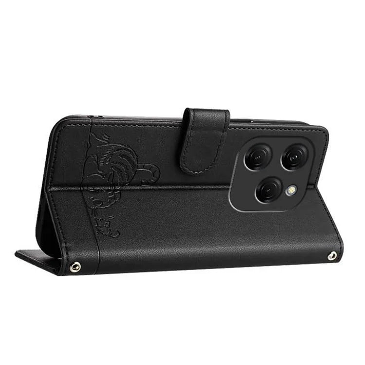 YB Imprinting Series-9 for TECNO Spark 20 Pro Case RFID Blocking Imprinted Leather Phone Cover