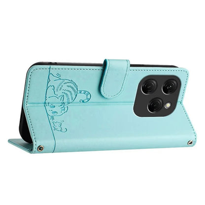 YB Imprinting Series-9 for TECNO Spark 20 Pro Case RFID Blocking Imprinted Leather Phone Cover