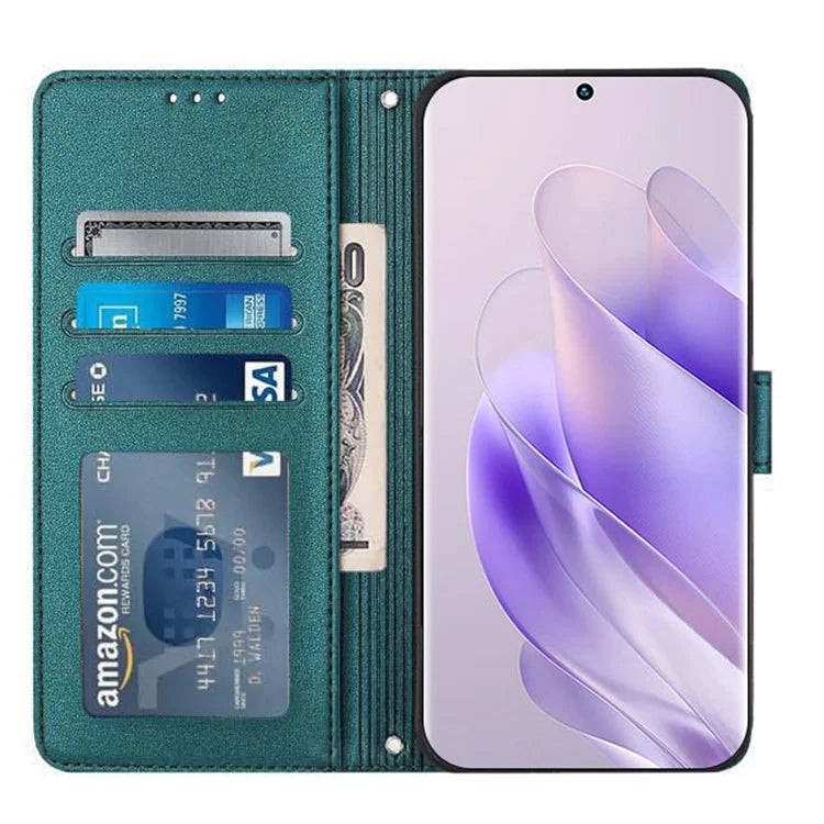 YB Imprinting Series-9 for TECNO Spark 20 Pro Case RFID Blocking Imprinted Leather Phone Cover