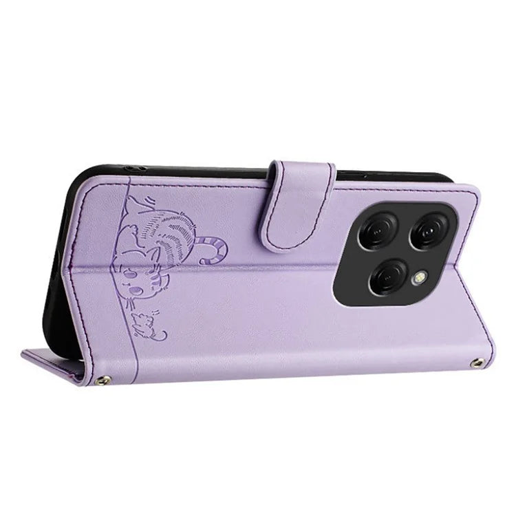 YB Imprinting Series-9 for TECNO Spark 20 Pro Case RFID Blocking Imprinted Leather Phone Cover