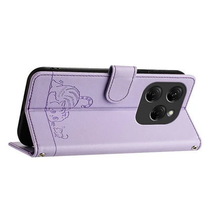 YB Imprinting Series-9 for TECNO Spark 20 Pro Case RFID Blocking Imprinted Leather Phone Cover