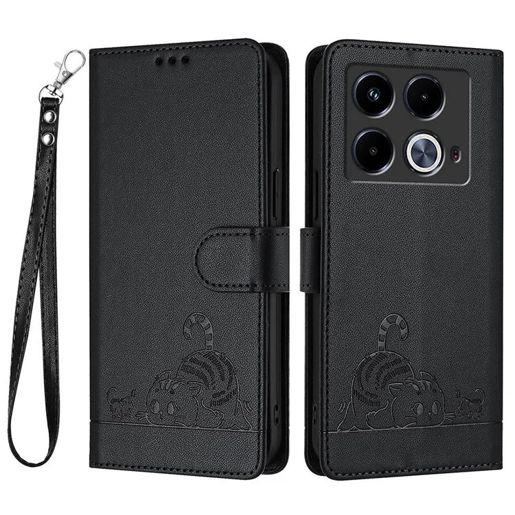 YB Imprinting Series-9 for Infinix Note 40 Case RFID Blocking Anti-Drop Leather Phone Cover