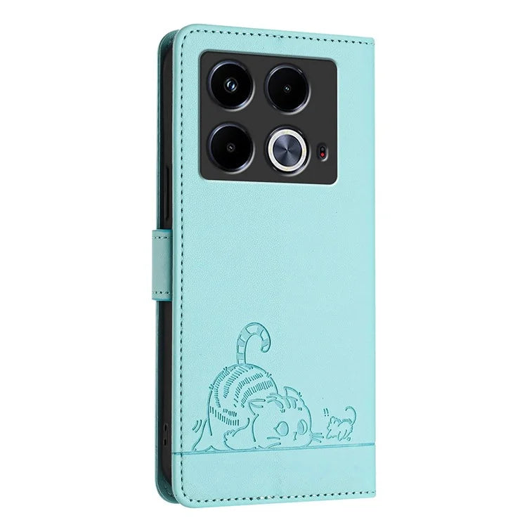 YB Imprinting Series-9 for Infinix Note 40 Case RFID Blocking Anti-Drop Leather Phone Cover