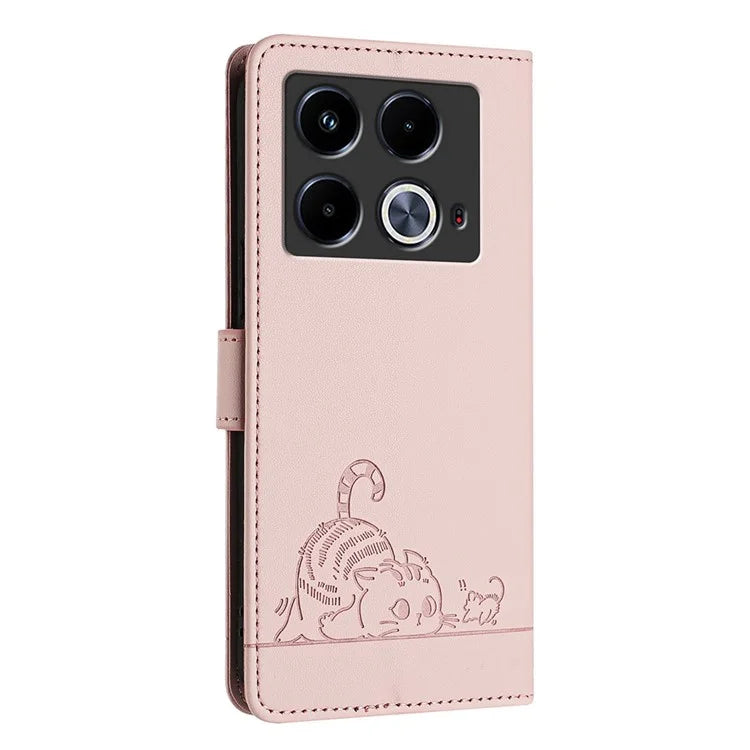 YB Imprinting Series-9 for Infinix Note 40 Case RFID Blocking Anti-Drop Leather Phone Cover