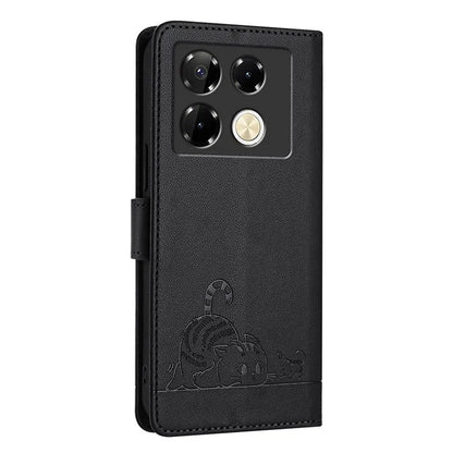 YB Imprinting Series-9 for Infinix Note 40 Pro 4G Case PU Leather RFID Blocking Flip Phone Cover