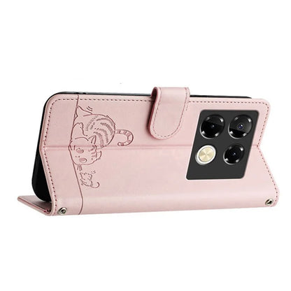 YB Imprinting Series-9 for Infinix Note 40 Pro 4G Case PU Leather RFID Blocking Flip Phone Cover