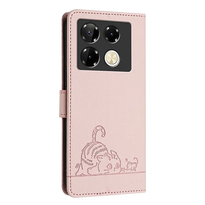 YB Imprinting Series-9 for Infinix Note 40 Pro 4G Case PU Leather RFID Blocking Flip Phone Cover
