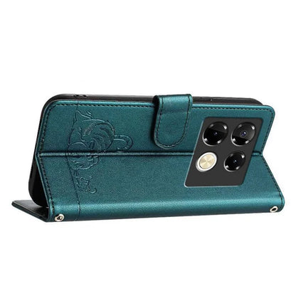 YB Imprinting Series-9 for Infinix Note 40 Pro 4G Case PU Leather RFID Blocking Flip Phone Cover