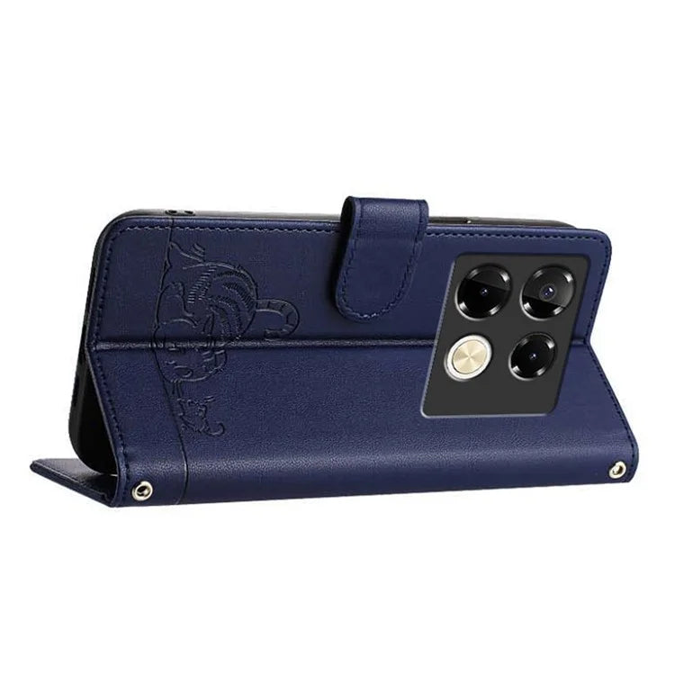 YB Imprinting Series-9 for Infinix Note 40 Pro 4G Case PU Leather RFID Blocking Flip Phone Cover