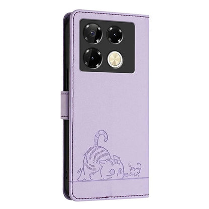 YB Imprinting Series-9 for Infinix Note 40 Pro 4G Case PU Leather RFID Blocking Flip Phone Cover