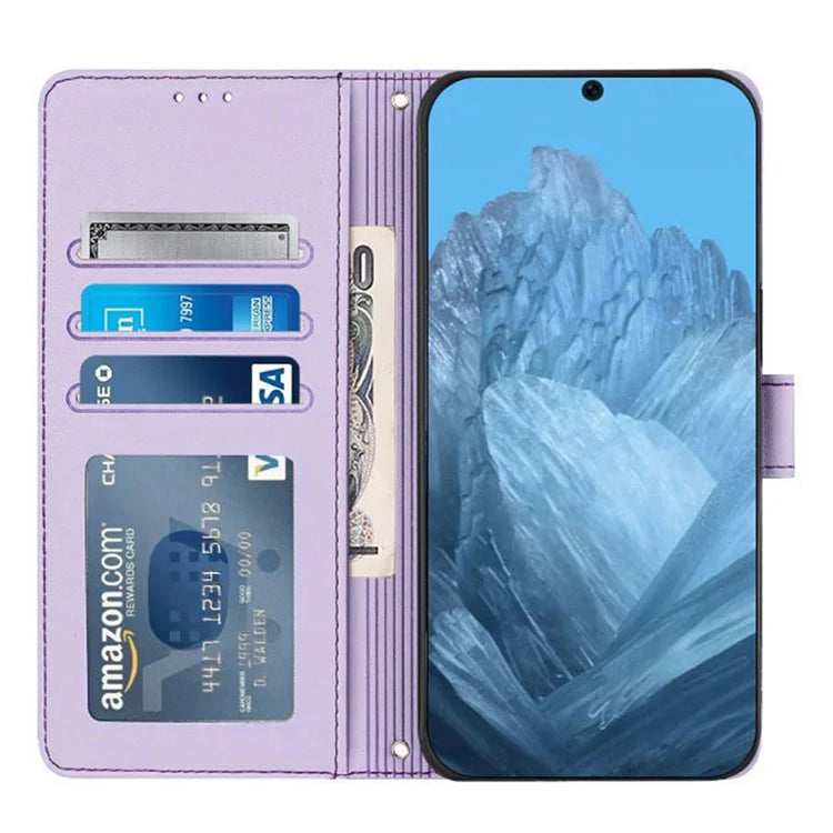YB Imprinting Series-9 for Google Pixel 9 / 9 Pro Case PU Leather Cat Mouse Folio Phone Cover