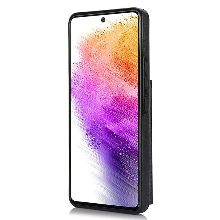 For Samsung Galaxy A53 5G Phone Cover RFID Blocking Wallet Case with Ring Kickstand