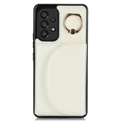 For Samsung Galaxy A53 5G Phone Cover RFID Blocking Wallet Case with Ring Kickstand