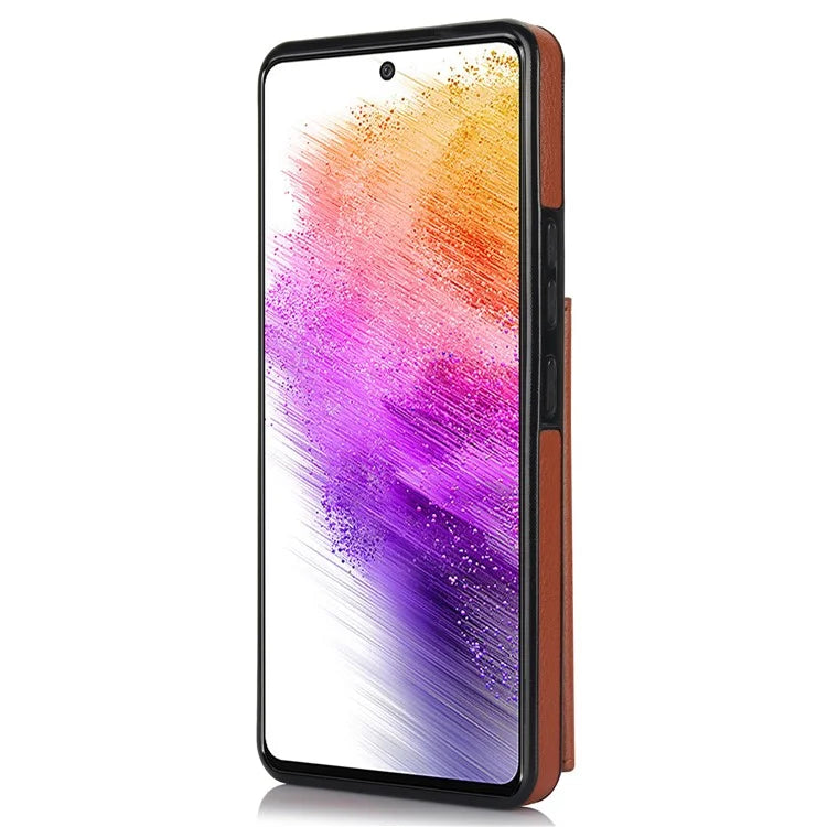 For Samsung Galaxy A53 5G Phone Cover RFID Blocking Wallet Case with Ring Kickstand