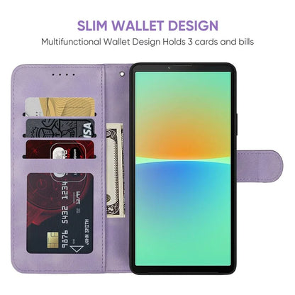 For Sony Xperia 10 IV 5G Case Leather Line Pattern Flip Phone Cover