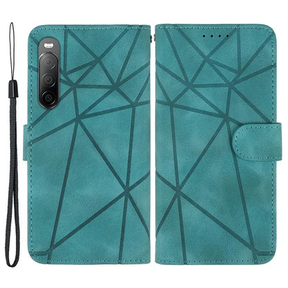 For Sony Xperia 10 IV 5G Case Leather Line Pattern Flip Phone Cover