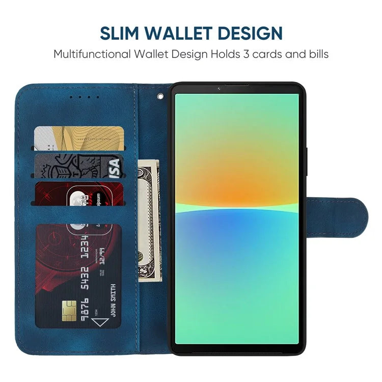For Sony Xperia 10 IV 5G Case Leather Line Pattern Flip Phone Cover