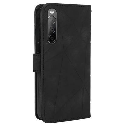 For Sony Xperia 10 IV 5G Case Leather Line Pattern Flip Phone Cover