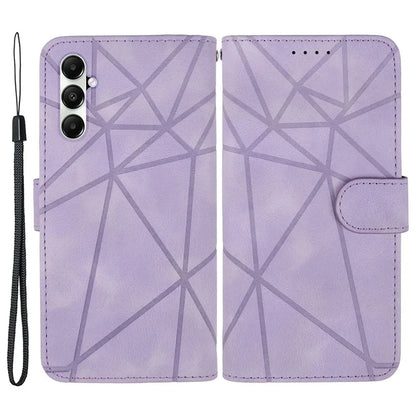 For Samsung Galaxy A05s 4G Case PU Leather Wallet Stand Lines Design Phone Cover