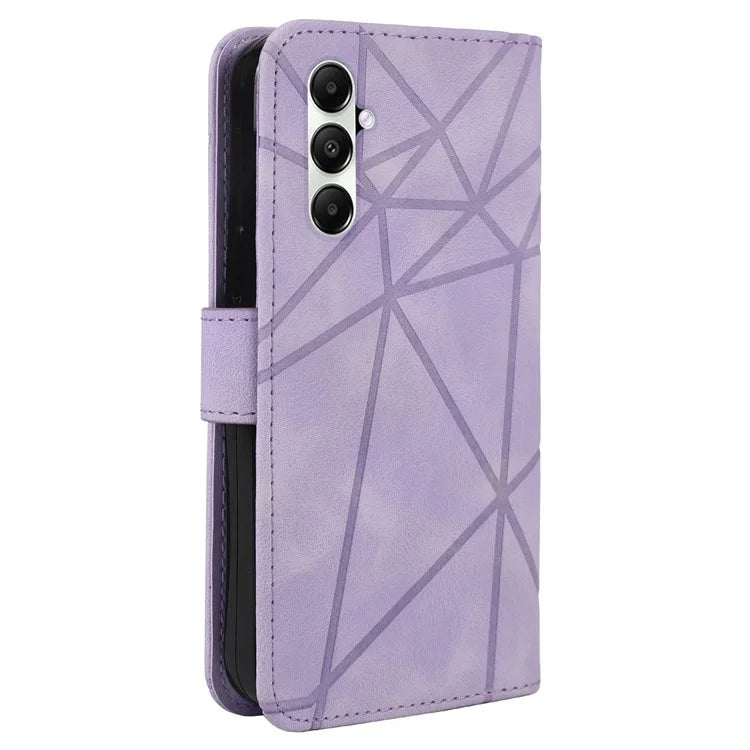 For Samsung Galaxy A05s 4G Case PU Leather Wallet Stand Lines Design Phone Cover