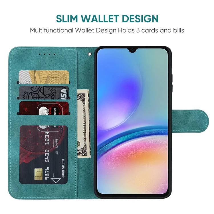 For Samsung Galaxy A05s 4G Case PU Leather Wallet Stand Lines Design Phone Cover