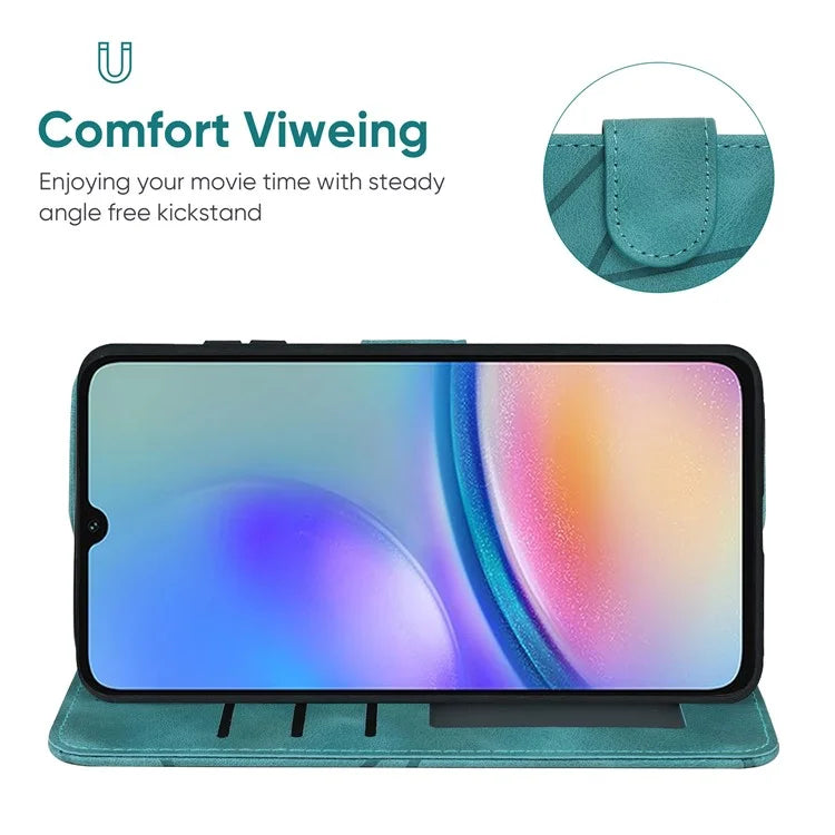 For Samsung Galaxy A05s 4G Case PU Leather Wallet Stand Lines Design Phone Cover