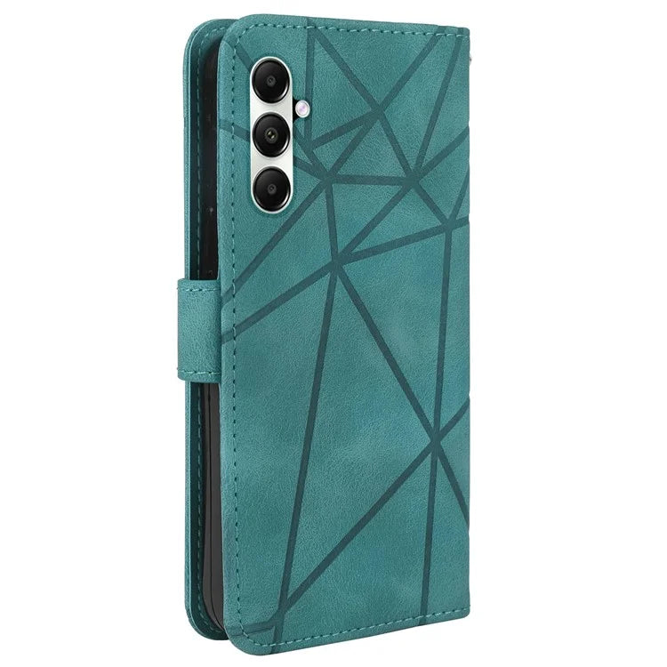 For Samsung Galaxy A05s 4G Case PU Leather Wallet Stand Lines Design Phone Cover