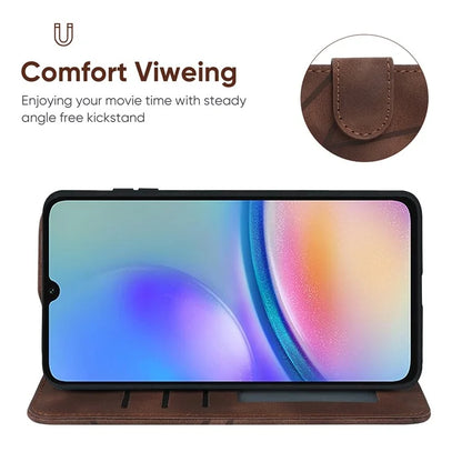 For Samsung Galaxy A05s 4G Case PU Leather Wallet Stand Lines Design Phone Cover