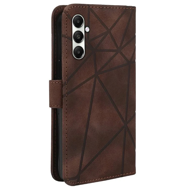 For Samsung Galaxy A05s 4G Case PU Leather Wallet Stand Lines Design Phone Cover