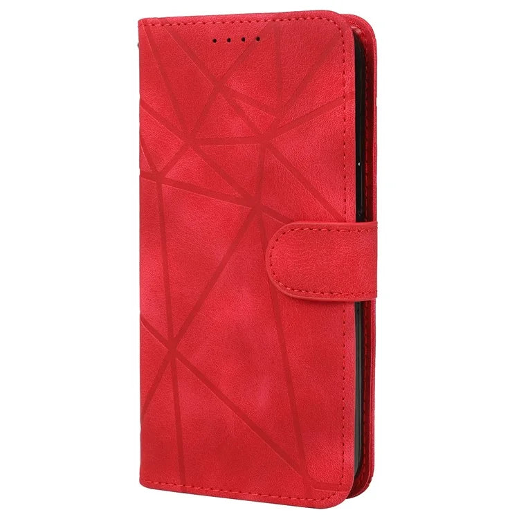 For Samsung Galaxy A05s 4G Case PU Leather Wallet Stand Lines Design Phone Cover