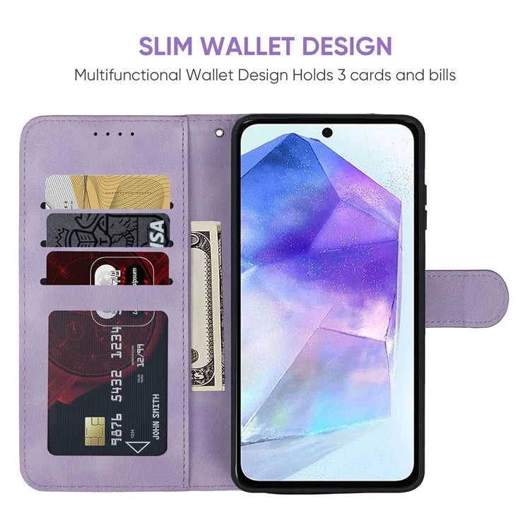 For Samsung Galaxy A55 5G Case Shockproof Wallet Card Holder Leather Phone Cover
