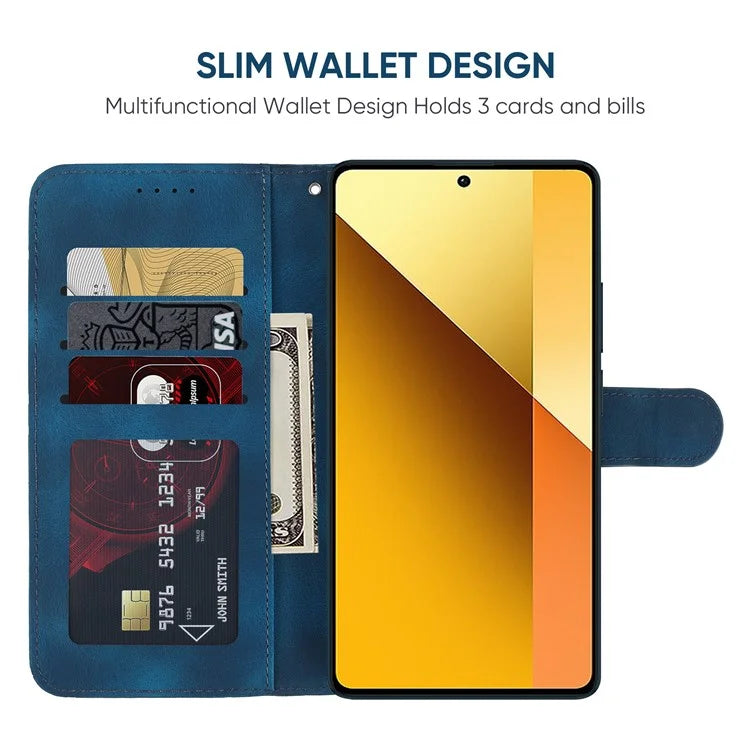 For Xiaomi Redmi Note 13 5G Case Leather Phone Cover Imprinted Line Pattern TPU Inner