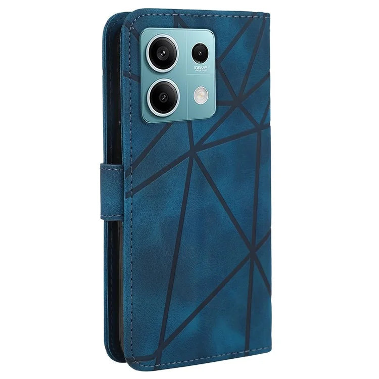 For Xiaomi Redmi Note 13 5G Case Leather Phone Cover Imprinted Line Pattern TPU Inner