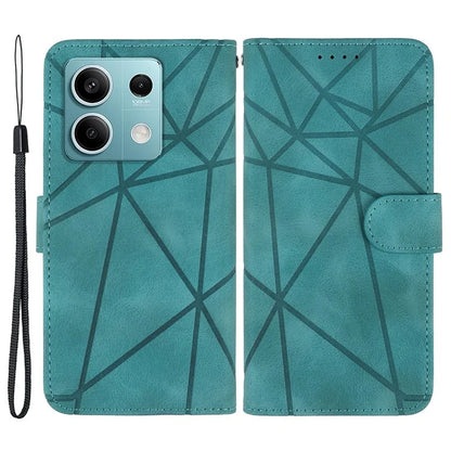 For Xiaomi Redmi Note 13 5G Case Leather Phone Cover Imprinted Line Pattern TPU Inner