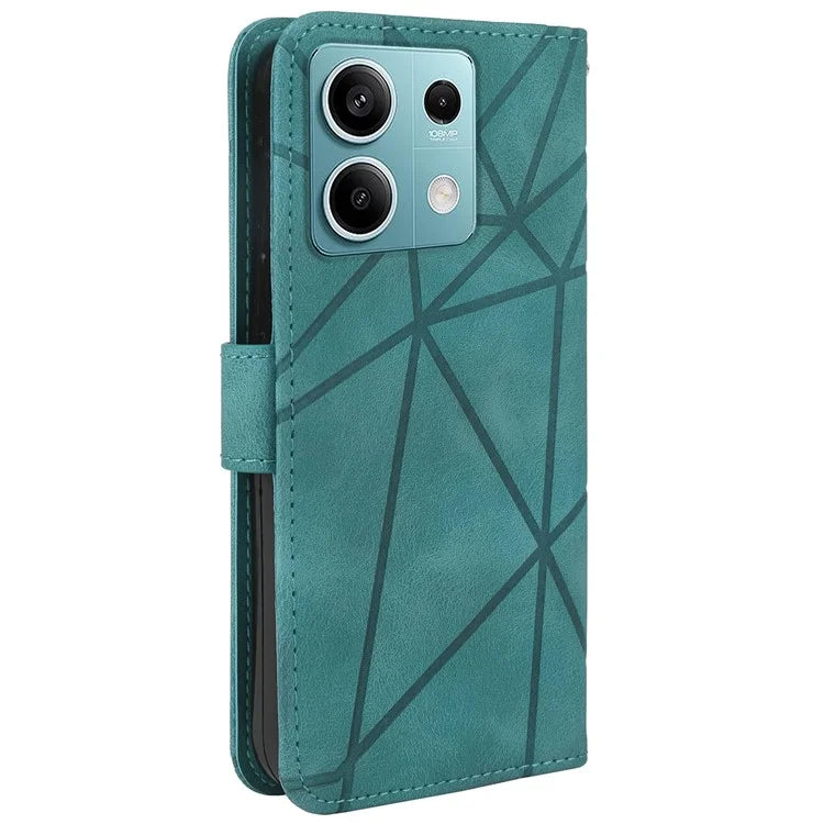 For Xiaomi Redmi Note 13 5G Case Leather Phone Cover Imprinted Line Pattern TPU Inner