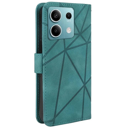 For Xiaomi Redmi Note 13 5G Case Leather Phone Cover Imprinted Line Pattern TPU Inner
