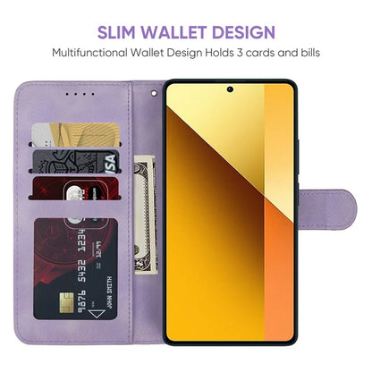 For Xiaomi Redmi Note 13 5G Case Leather Phone Cover Imprinted Line Pattern TPU Inner