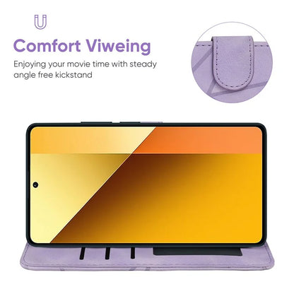 For Xiaomi Redmi Note 13 5G Case Leather Phone Cover Imprinted Line Pattern TPU Inner