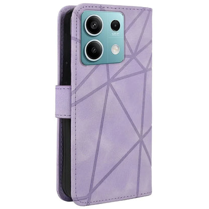 For Xiaomi Redmi Note 13 5G Case Leather Phone Cover Imprinted Line Pattern TPU Inner