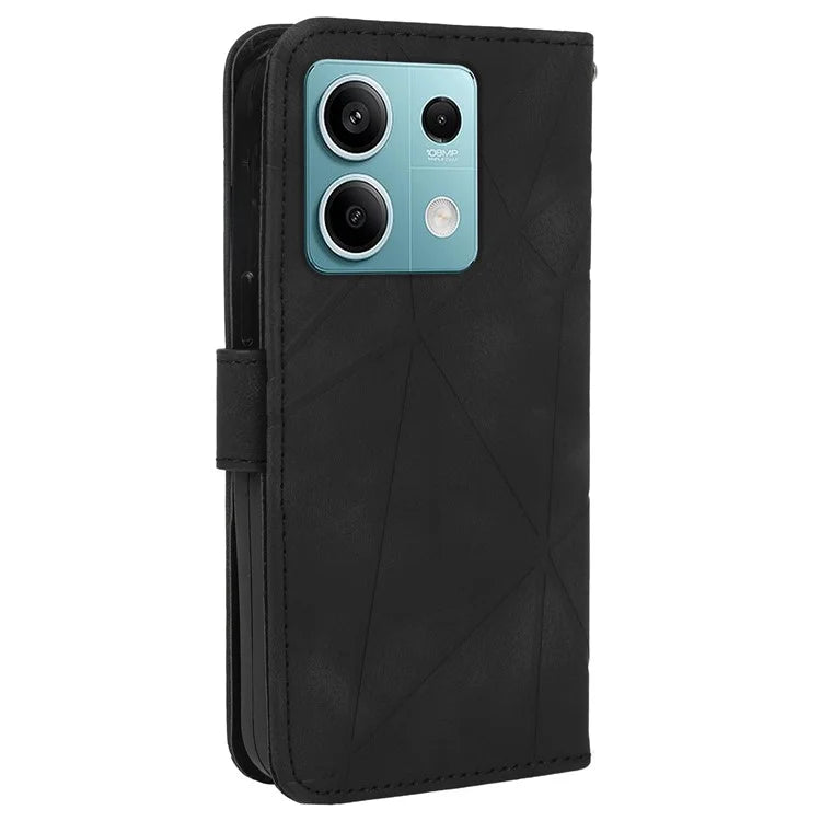 For Xiaomi Redmi Note 13 5G Case Leather Phone Cover Imprinted Line Pattern TPU Inner