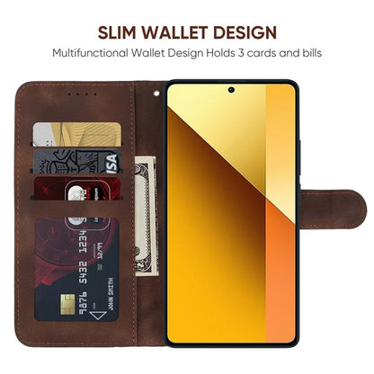 For Xiaomi Redmi Note 13 5G Case Leather Phone Cover Imprinted Line Pattern TPU Inner