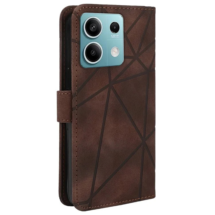 For Xiaomi Redmi Note 13 5G Case Leather Phone Cover Imprinted Line Pattern TPU Inner