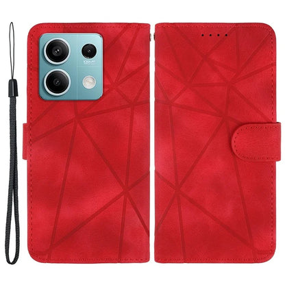 For Xiaomi Redmi Note 13 5G Case Leather Phone Cover Imprinted Line Pattern TPU Inner