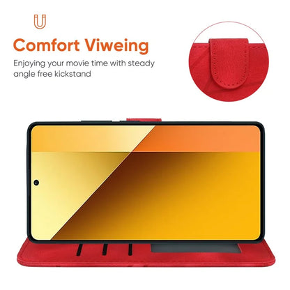 For Xiaomi Redmi Note 13 5G Case Leather Phone Cover Imprinted Line Pattern TPU Inner