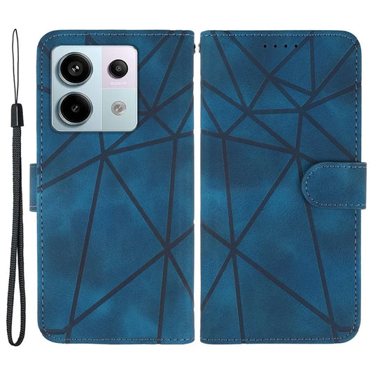 For Xiaomi Redmi Note 13 Pro 5G / Poco X6 5G Case Leather Phone Wallet Cover Lines Imprint